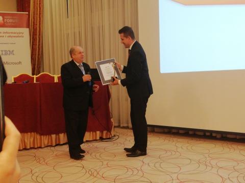 Odbiór nagrody "Złoty Herold" dla GUS